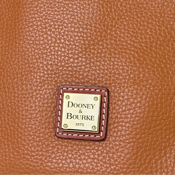 Dooney & Bourke Pebbled Leather Cognac Camel Tan Brown Crossbody Bag Purse - Picture 5 of 16